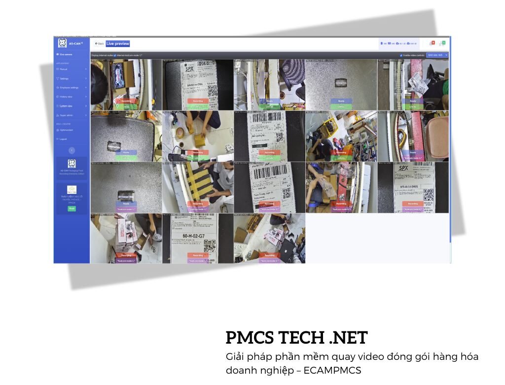 Phần mềm quay video đóng hàng chuyên nghiệp Ecampmcs