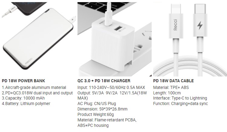 Bộ quà tặng công nghệ pin sạc, đế sạc và cáp 3 trong 1